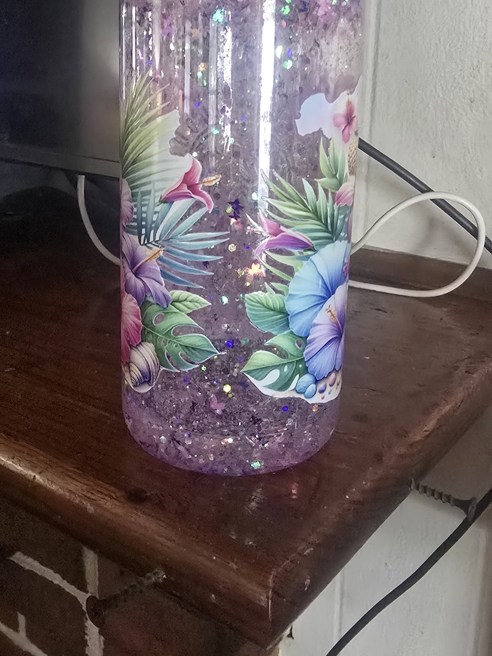Hello Summer Turtle Glitter Tumbler - Purple Blue - Picture 2 of 3
